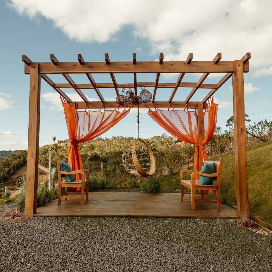 Holzüberdachung für eine Terrasse
